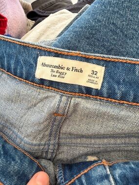 Abercrombie & Fitch Blue Denim Baggy Low Rise Jeans
